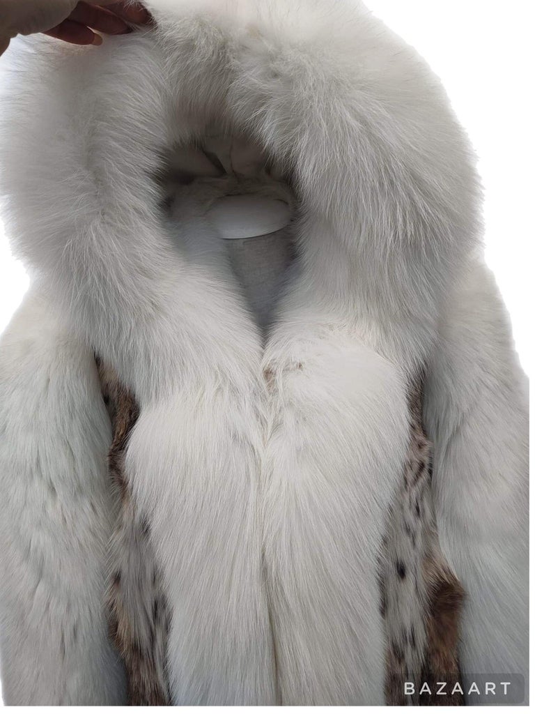 Brand new lynx fur coat size with hood 14 L ~no duties
