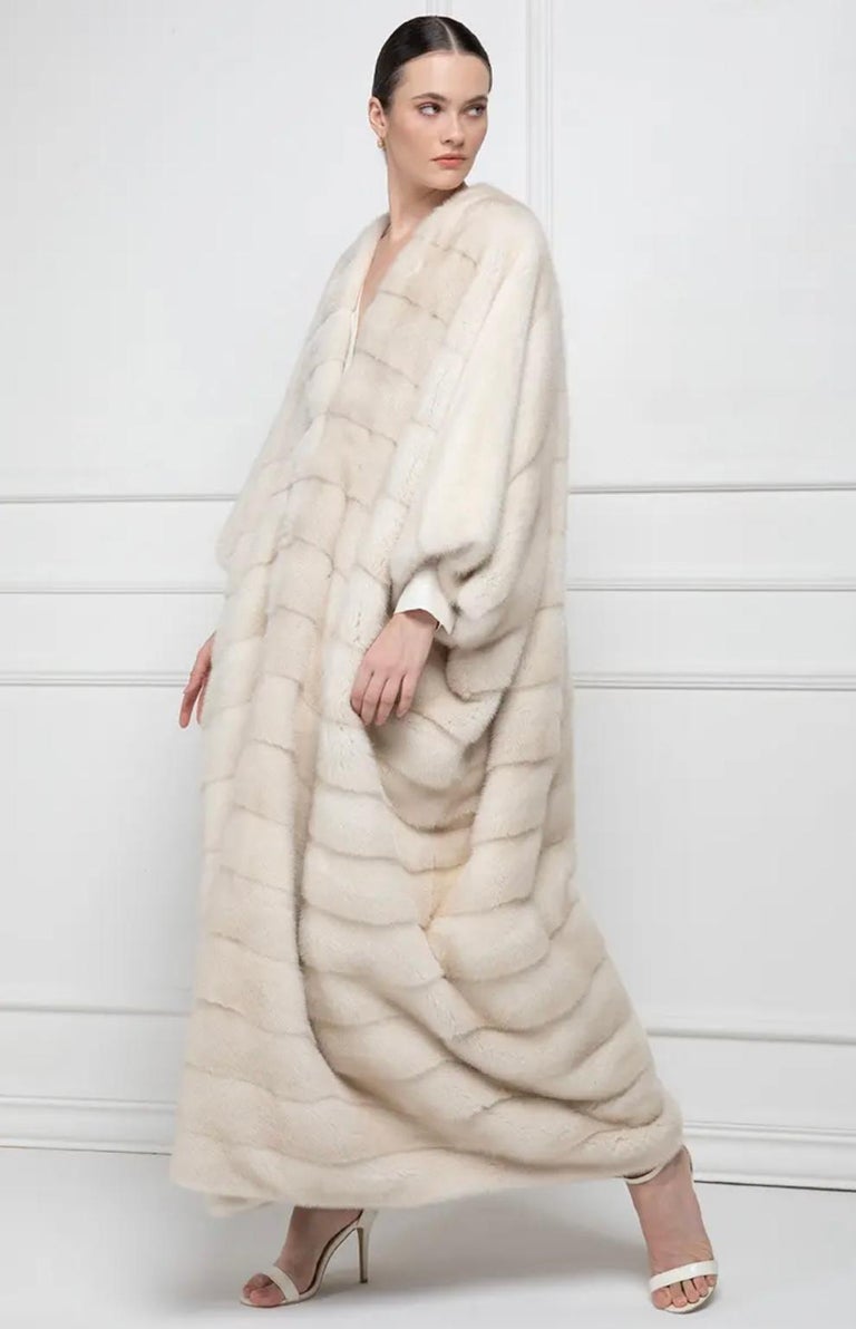 Pearl Mink Fur oversized coat size fits 12-16