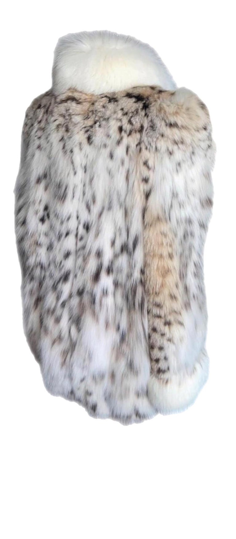 Rare bobcat belly lightweight lynx fur coat size 12-14 ~no duties
