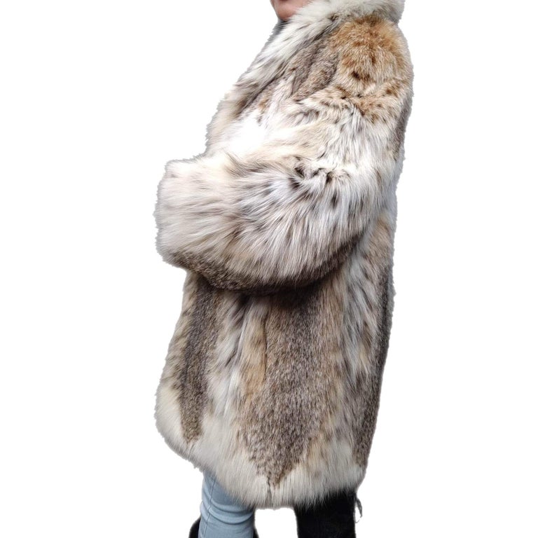 Brand new lightweight lynx fur coat size 12-14 ~no duties