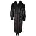 Black mink fur coat with dyed shadow fox fur trim size 10 ~no duties