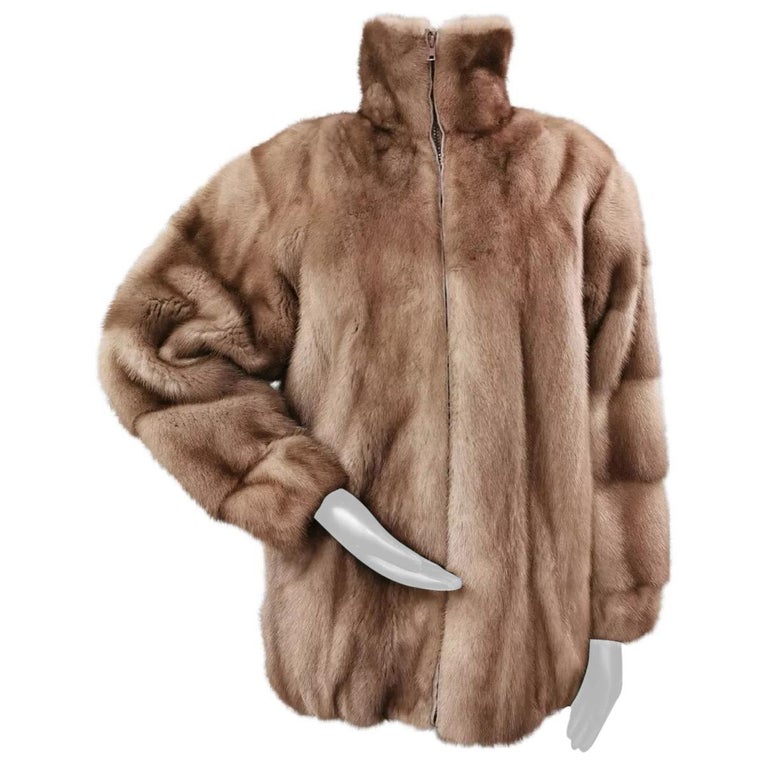 Brand New Pastel Mink Fur Women's Bomber Jacket (Size 14 - L) ~no duties
