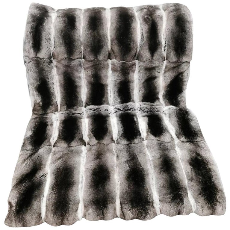 Brand New Chinchilla Fur Blanket (Size 40"x60") Loro Piana ~no duties