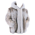 Brand new men's lynx fur coat with fox fur trim size L ~no duties