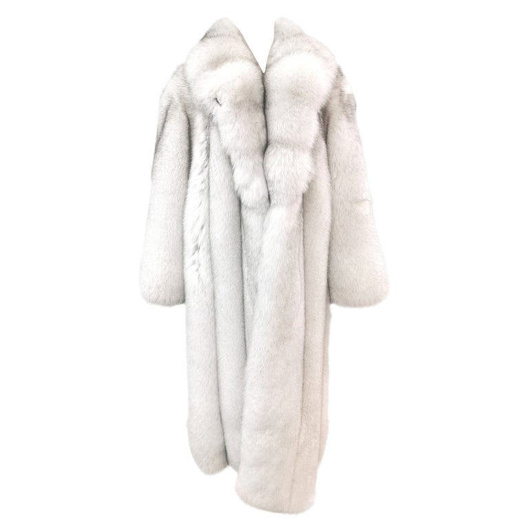 Brand new blue fox fur coat size 16 ~no duties