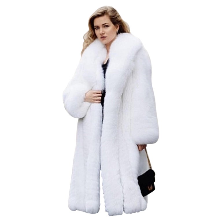 Brand new white fox fur coat size S M L XL