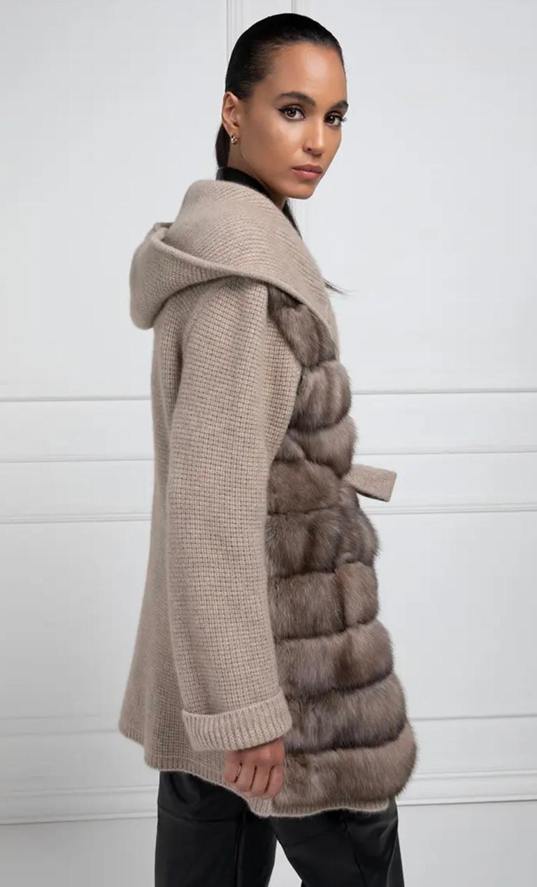 Cashmere Loro Piana Coat with tortora Sable