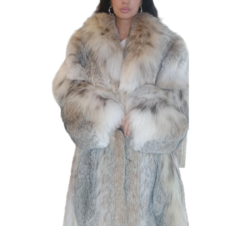 Lightweight Canadian lynx fur coat size 20 L ~no duties