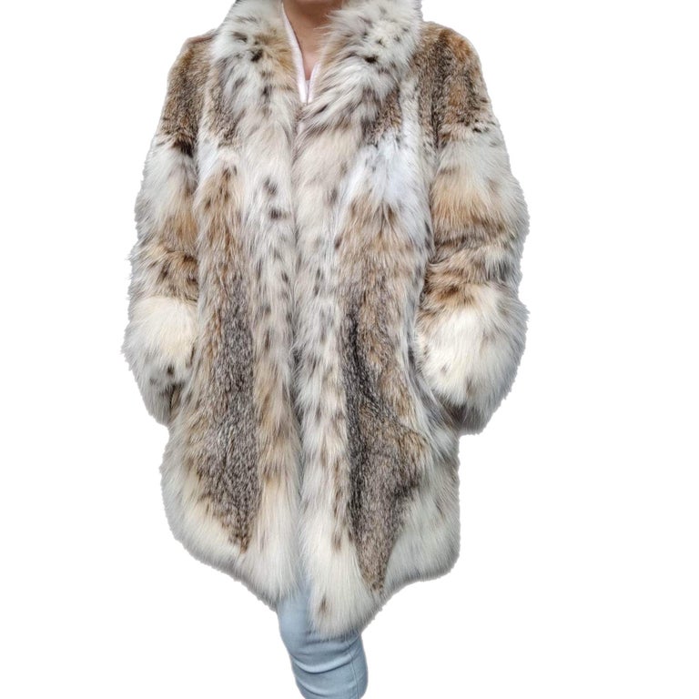 Brand new lightweight lynx fur coat size 12-14 ~no duties