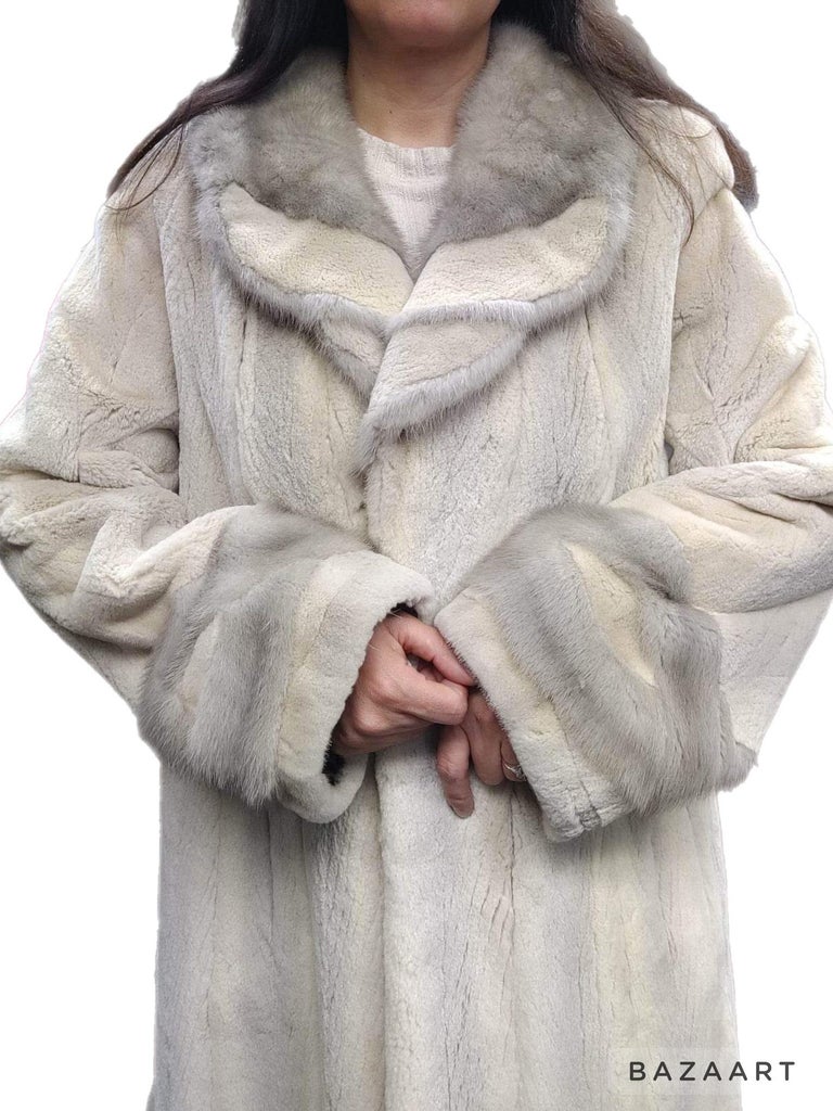 Brand New Sapphire sheared Mink Fur Coat reversible size 10 (M)