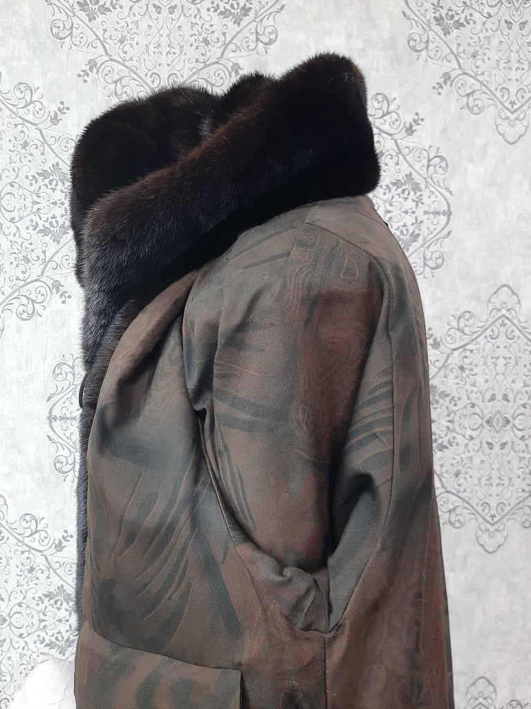 Unused ranch mink fur coat with a hood size 8