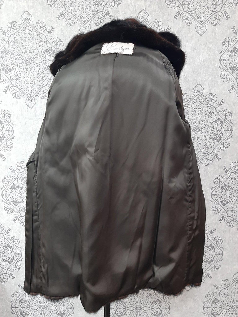 Unused ranch mink fur coat with a hood size 10