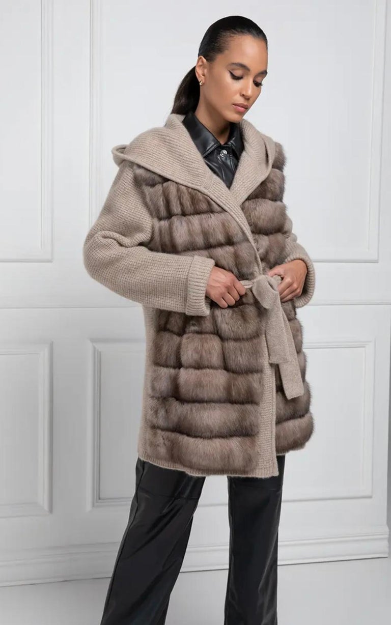 Cashmere Loro Piana Coat with tortora Sable