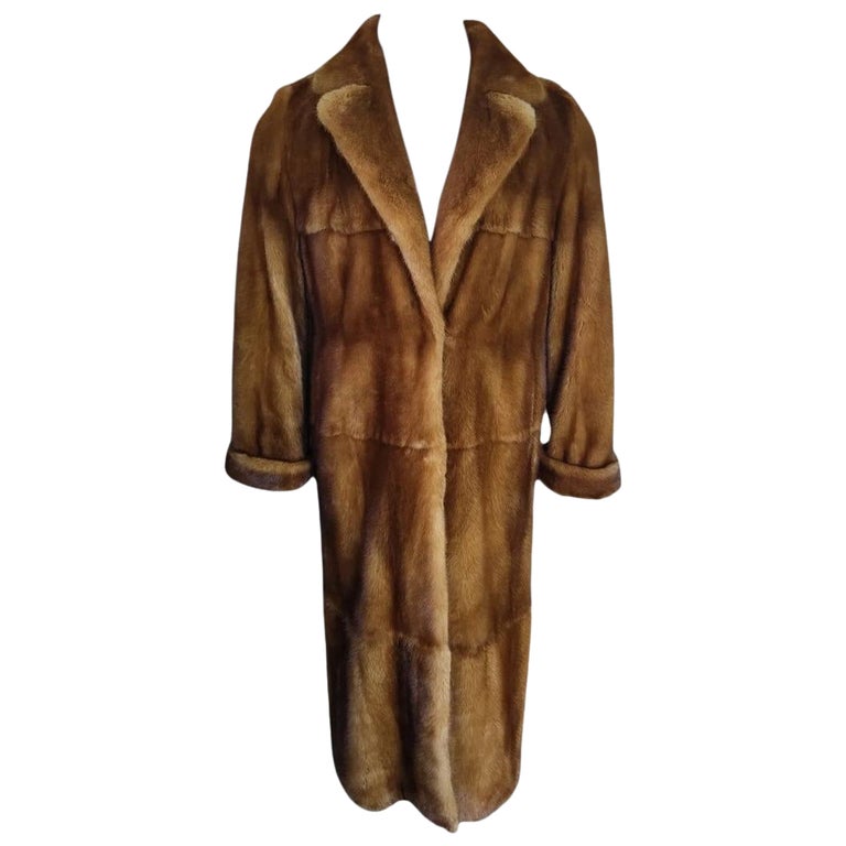 Brand new custom made whiskey female mink Fur coat men's 44 silk ~no duties
