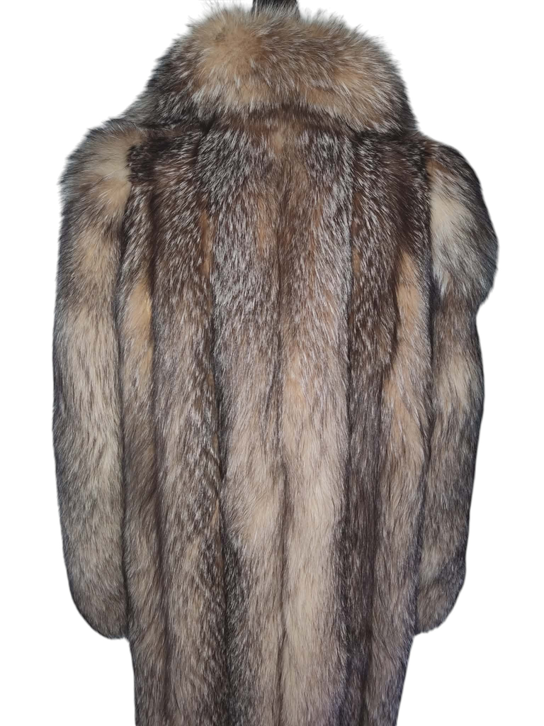 Unused Vintage Crystal fox fur coat 8/M ~no duties