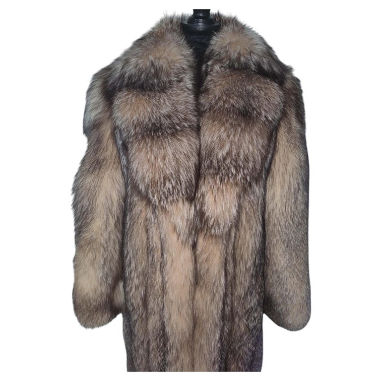 Unused Vintage Crystal fox fur coat 8/M ~no duties