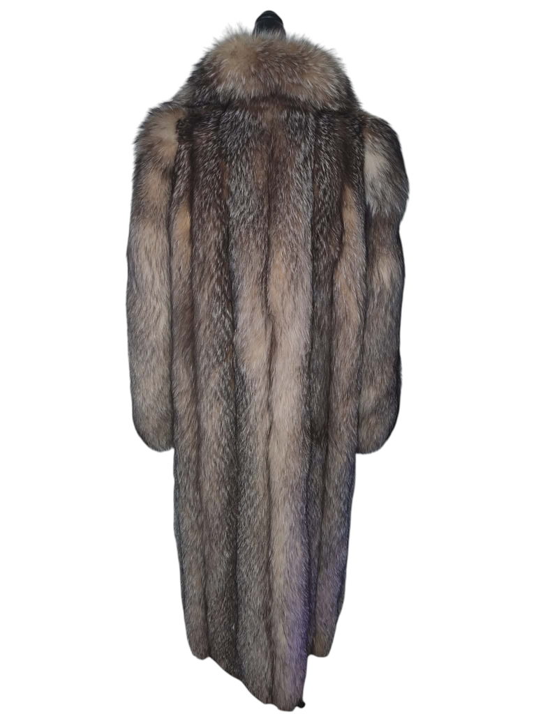 Unused Vintage Crystal fox fur coat 8/M ~no duties