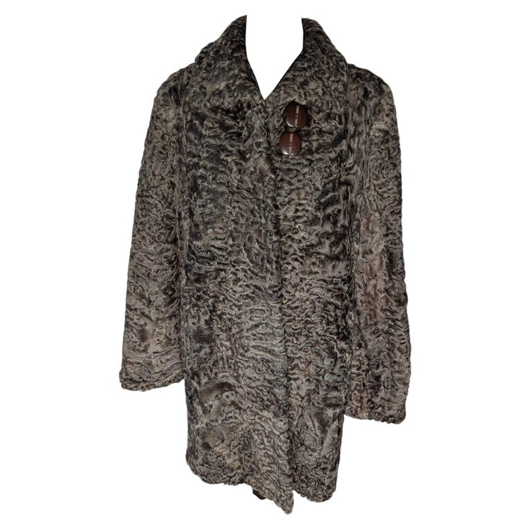 Birger Christensen silver Persian lamb fur coat size 12/M ~no duties