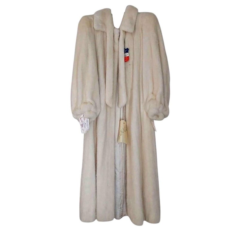 Givenchy cream ivory blush mink fur coat 12/M ~no duties
