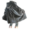 Mint black mink fur coat detachable hood 12/L ~no duties