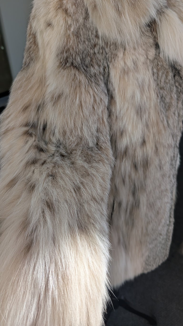 Creed Mint Canadian lynx fur peacoat coat M/10 ~no duties
