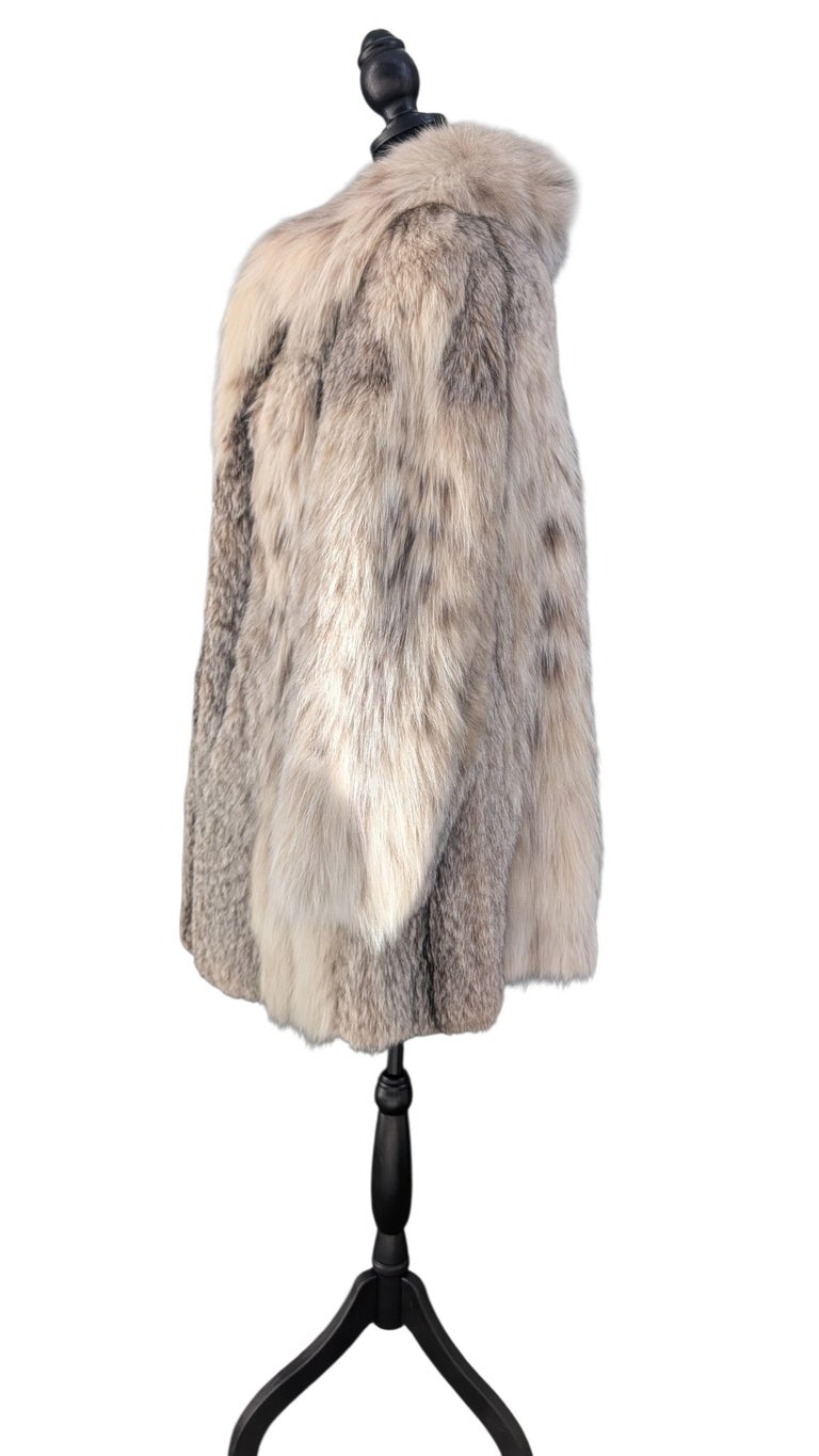 Creed Mint Canadian lynx fur peacoat coat M/10 ~no duties