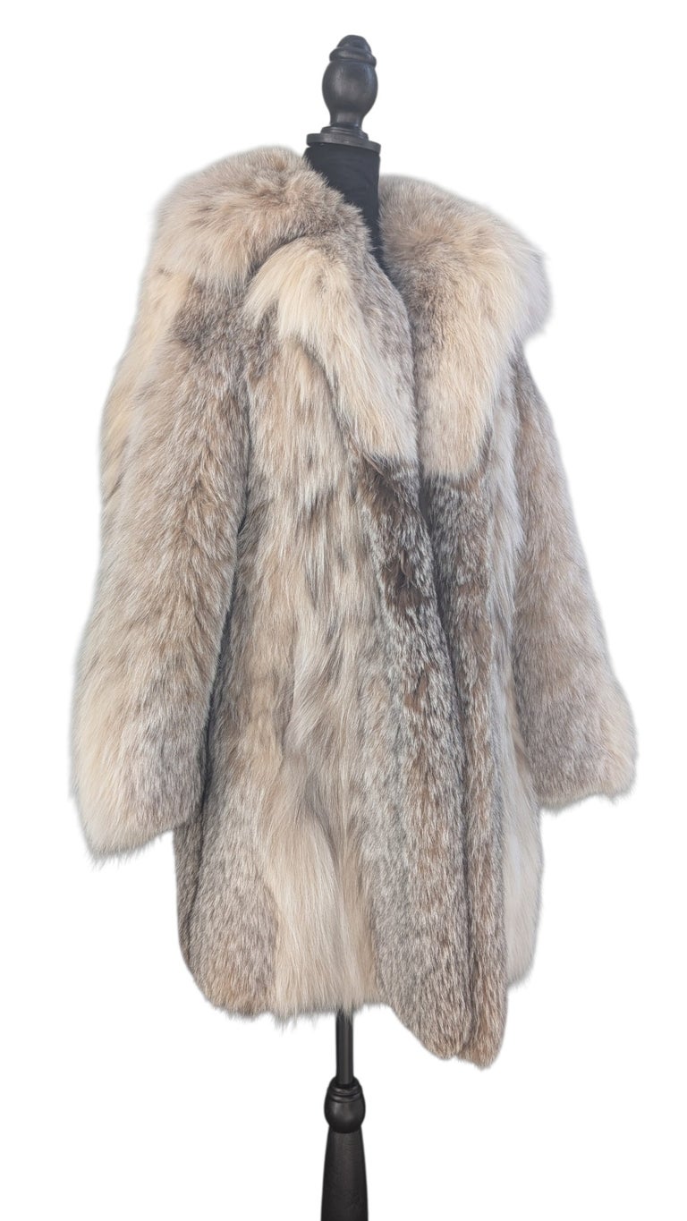 Creed Mint Canadian lynx fur peacoat coat M/10 ~no duties
