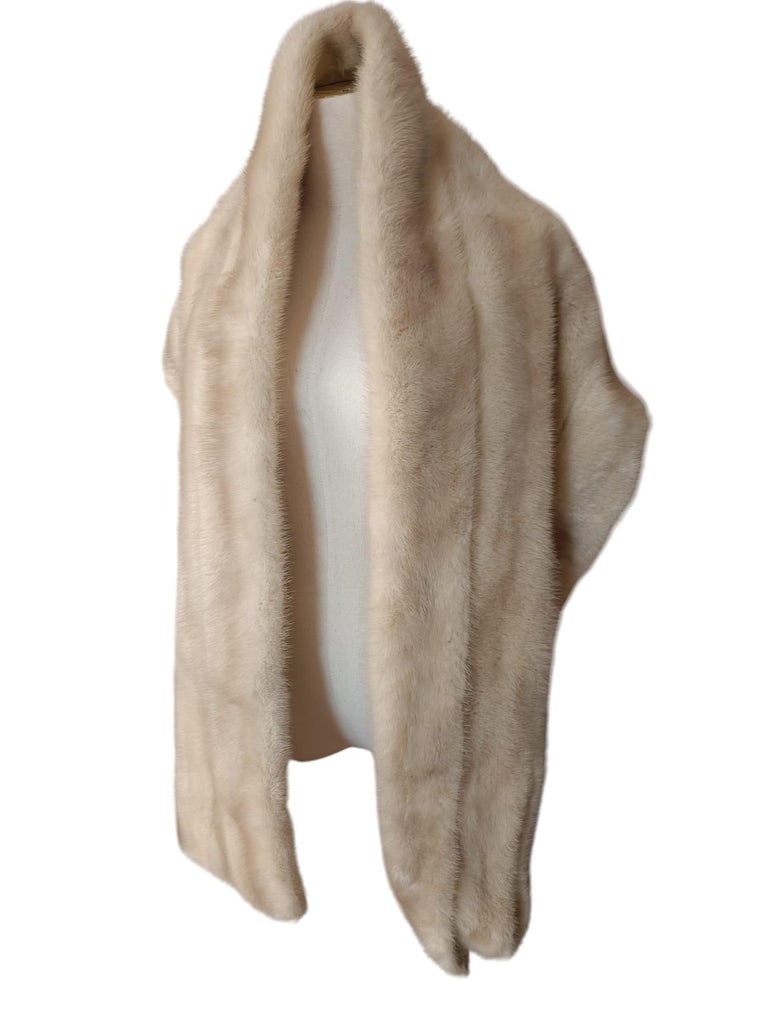 Holt Renfrew Blush mink Fur Cape Shrug Stole Boa wedding ~no duties