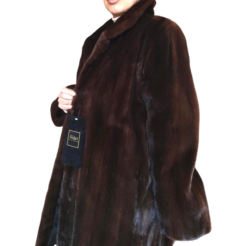 Brand new demi buff female mink fur coat size S 8 ~no duties