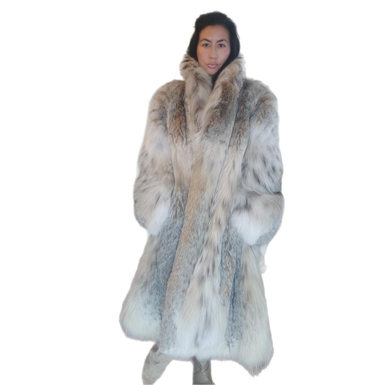 Lightweight Canadian lynx fur coat size 20 L ~no duties