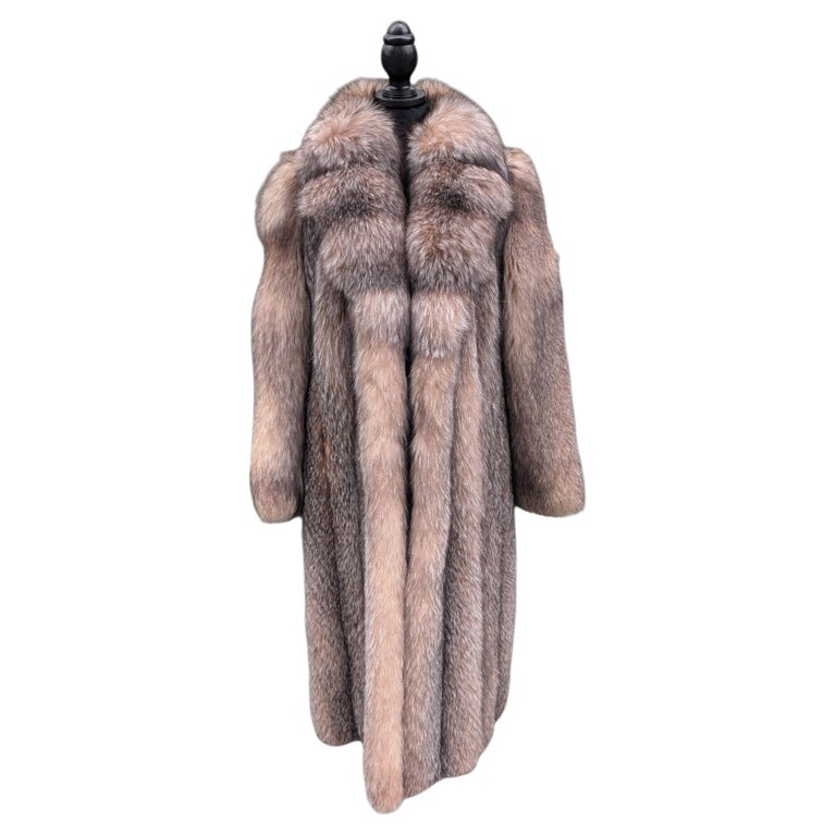 Unused Vintage Crystal fox fur coat 8/M ~no duties