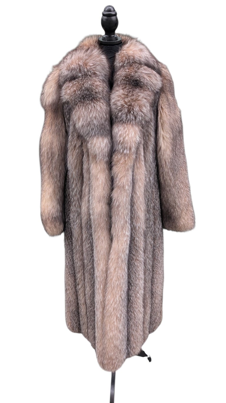 Unused Vintage Crystal fox fur coat 8/M ~no duties
