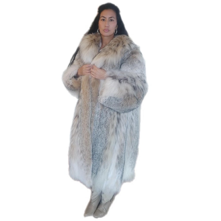 Lightweight Canadian lynx fur coat size 20 L ~no duties