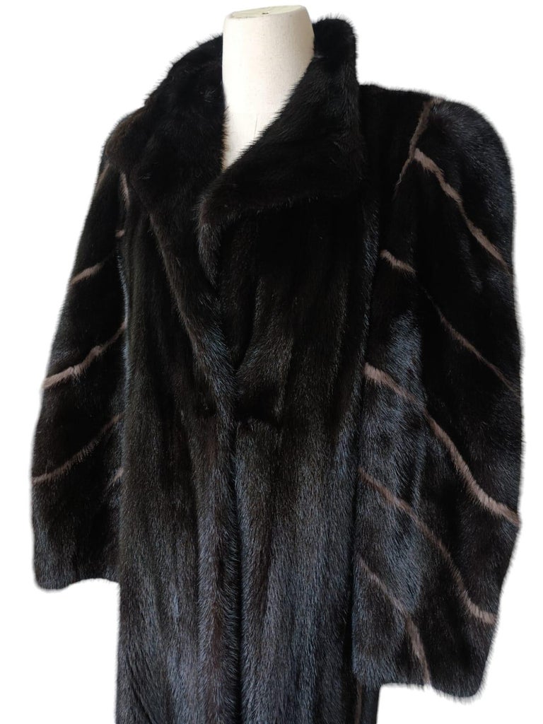 Mint lustrous black Mink Fur Coat (Size 10 M) ~no duties