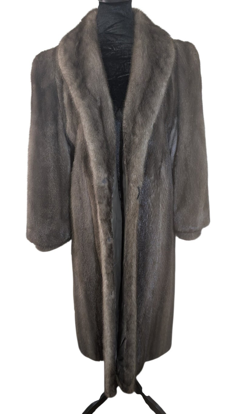 Unused blue Iris mink fur coat 10/M ~no duties