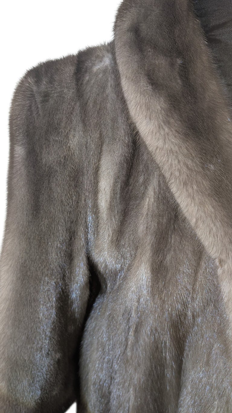 Unused blue Iris mink fur coat 10/M ~no duties