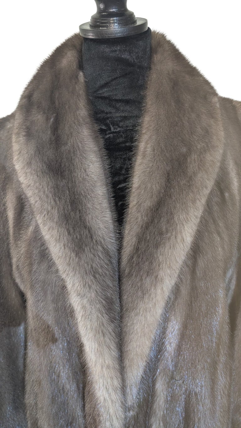Unused blue Iris mink fur coat 10/M ~no duties