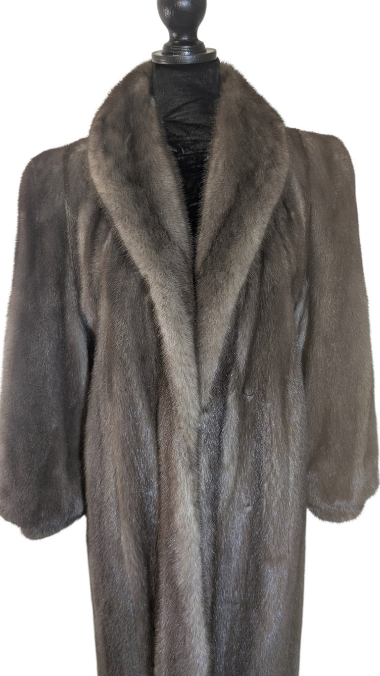 Unused blue Iris mink fur coat 10/M ~no duties