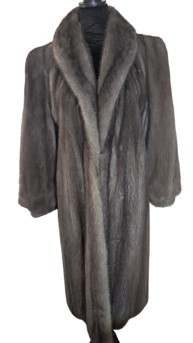 Unused blue Iris mink fur coat 10/M ~no duties