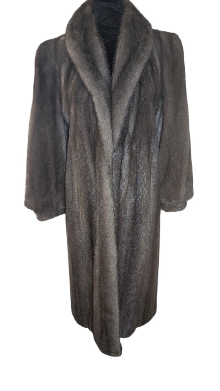 Unused blue Iris mink fur coat 10/M ~no duties