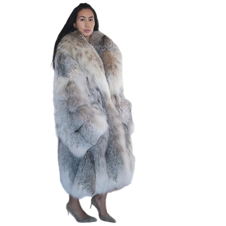 New lightweight Canadian lynx fur coat detachable hood size 24 XXL ~no duties