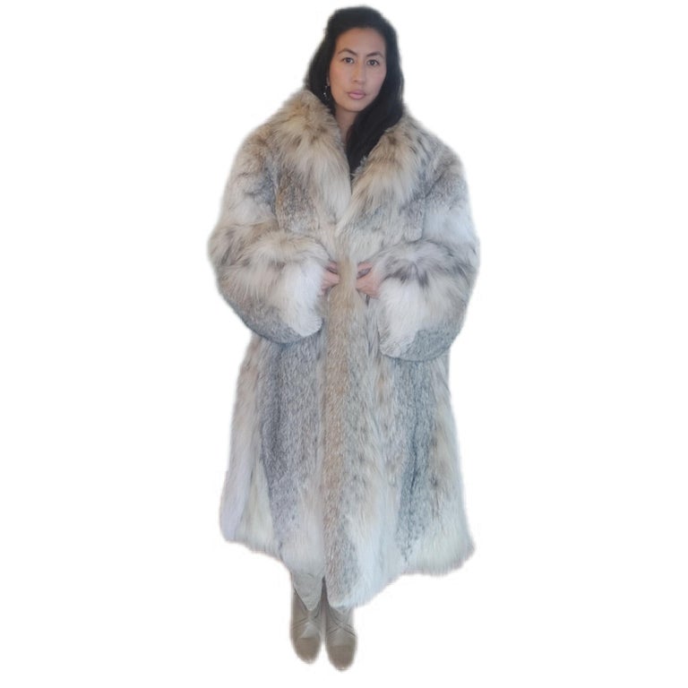 Lightweight Canadian lynx fur coat size 20 L ~no duties