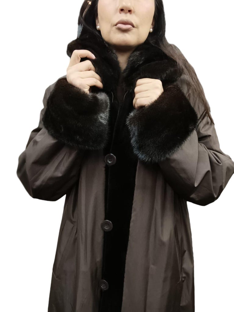 Christian Dior sheared female Mink Fur Coat reversible size 16 ~no duties