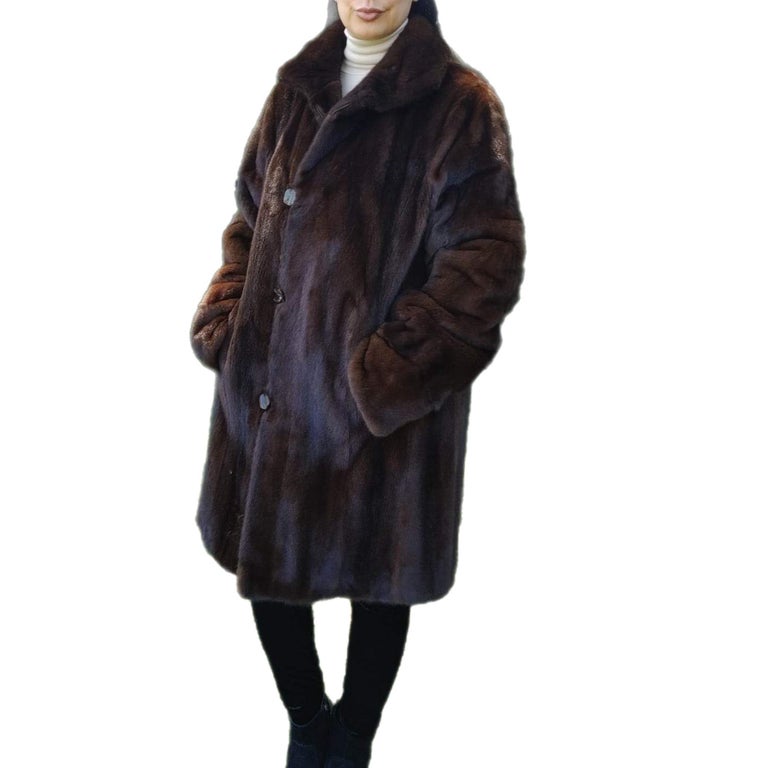 Brand New sheared Mink Fur Coat reversible size 10 (M) ~no duties