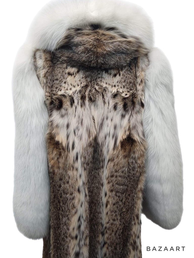 Brand new lynx fur coat size with hood 14 L ~no duties