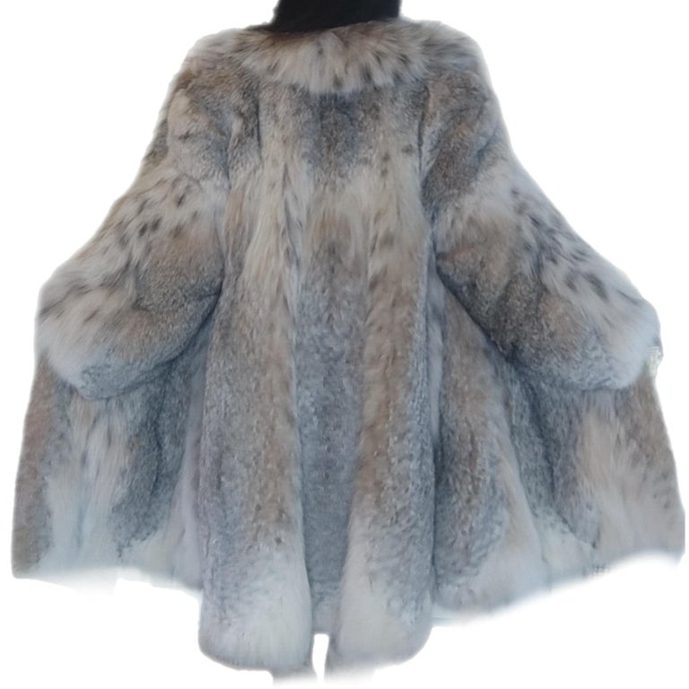 Lightweight Canadian lynx fur coat size 20 L ~no duties