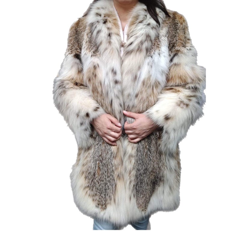 Brand new lightweight lynx fur coat size 12-14 ~no duties