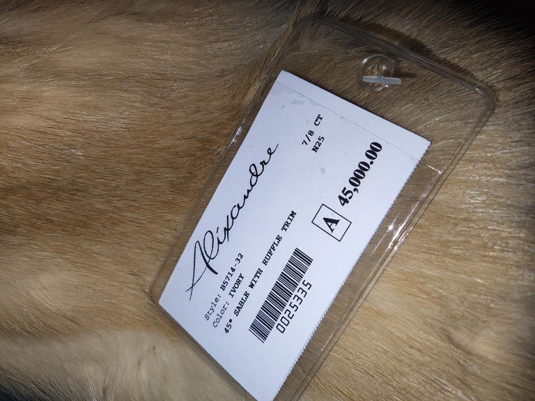 Brand new Bisang Golden sable Fur Coat (Size 10/ M) 45000$ ~no duties