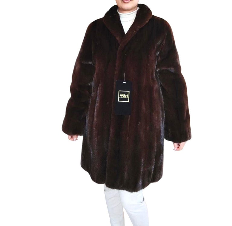 Brand new demi buff female mink fur coat size S 8 ~no duties