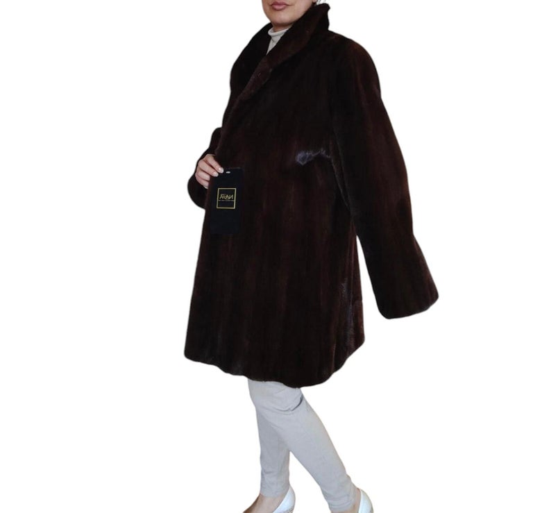 Brand new demi buff female mink fur coat size S 8 ~no duties